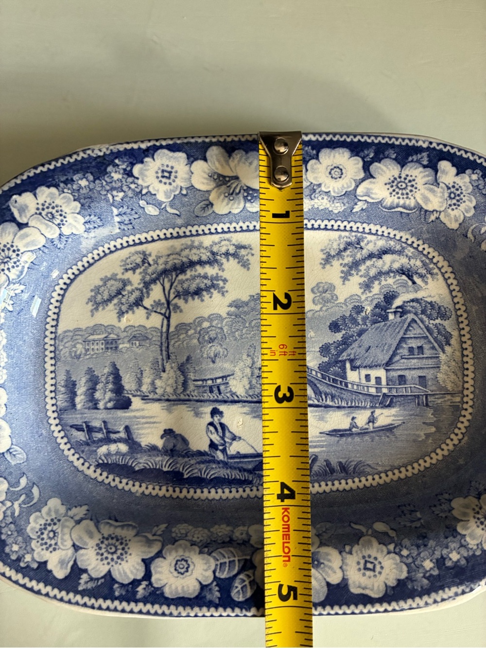 Wild Rose Blue and White Scenic Transferware Trinket Dish - Picture 7 of 8